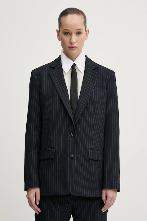 HUGO sacou culoarea albastru marin, un singur rand de nasturi, modelator, 50533842