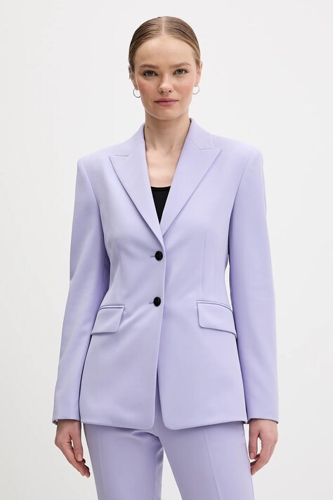 HUGO marynarka Asmalla-1 kolor fioletowy jednorzędowa gładka 50533901