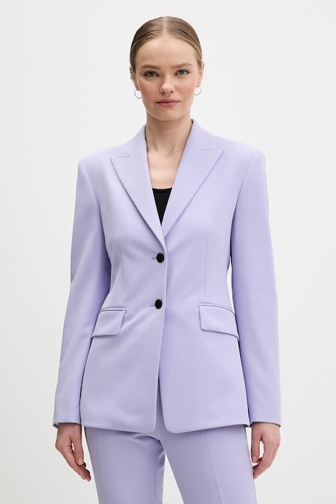 HUGO marynarka Asmalla-1 kolor fioletowy jednorzędowa gładka 50533901