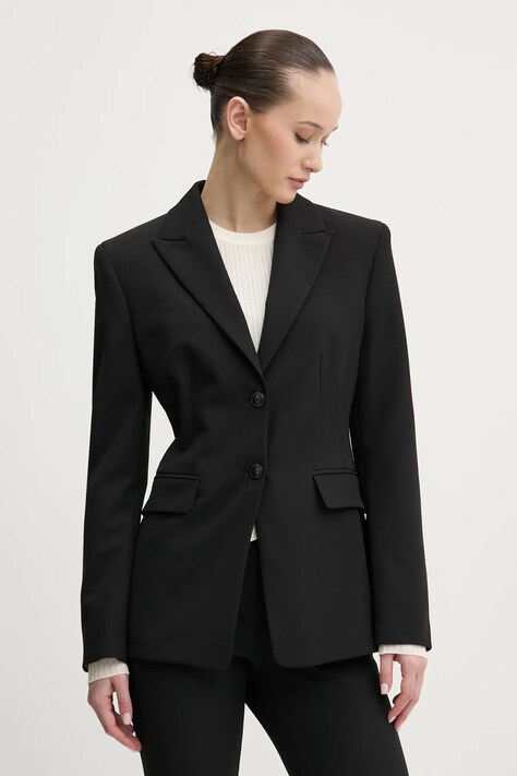 HUGO sacou culoarea negru, un singur rand de nasturi, neted, 50533901