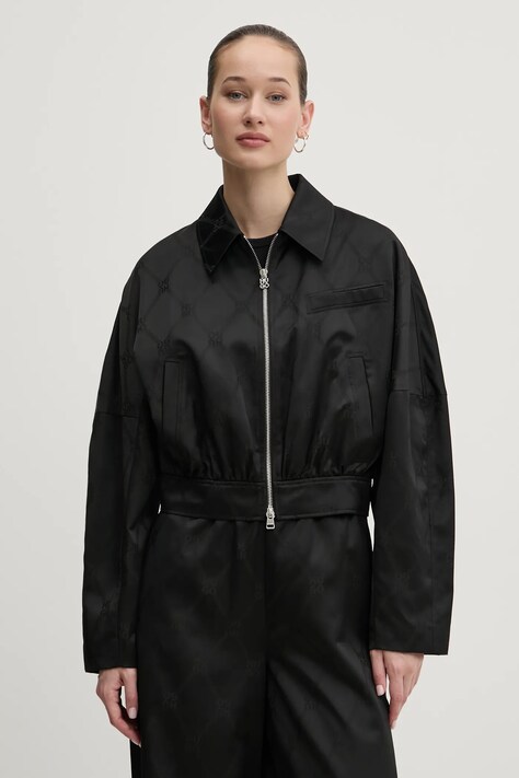 HUGO geaca femei, culoarea negru, de tranzitie, oversize, 50538791