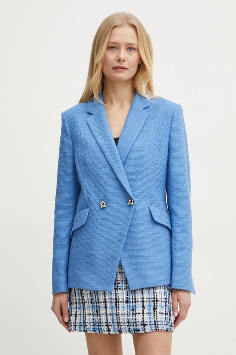 Піджак BOSS колір фіолетовий двобортний однотонний 50535931