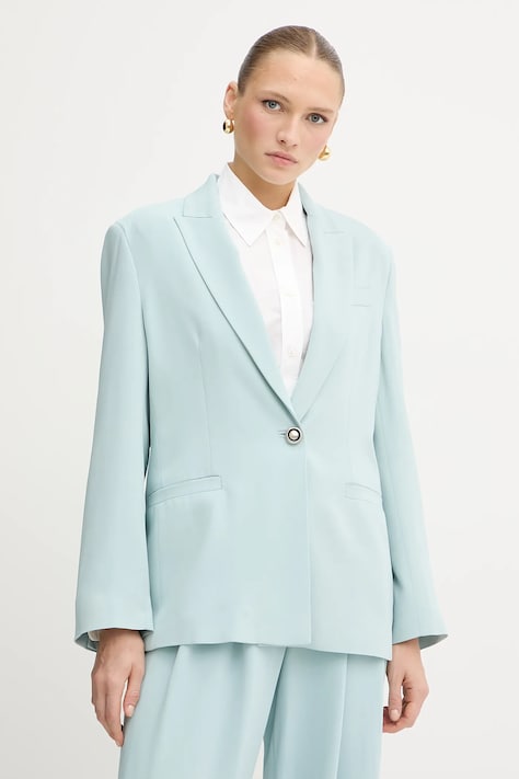 Pinko sacou culoarea turcoaz, un singur rând de nasturi, uni, 104883 A213