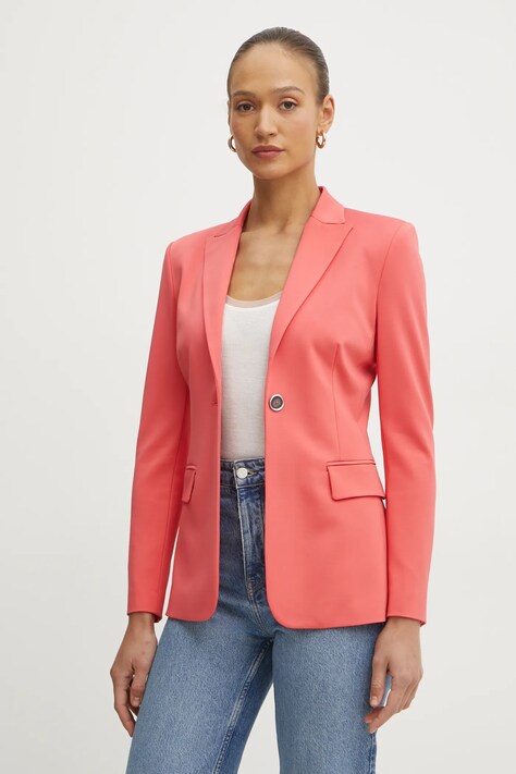 Pinko sacou culoarea roz, un singur rand de nasturi, neted, 104903 A1L3