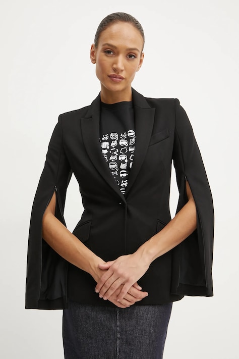 Sako Karl Lagerfeld čierna farba, jednoradové, jednofarebné, A1W14005