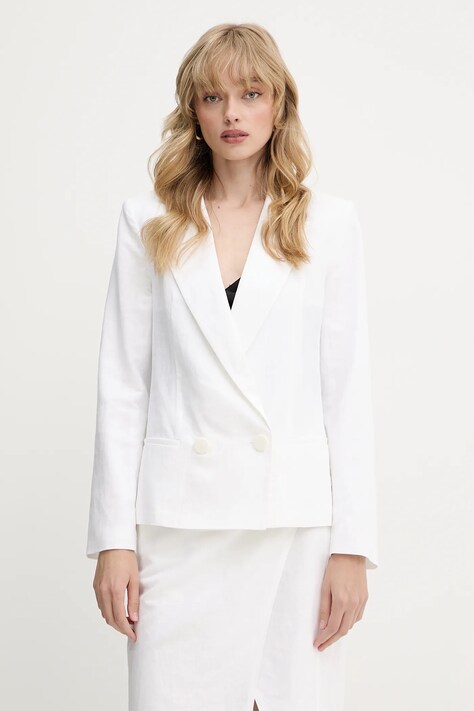 Armani Exchange marynarka kolor biały dwurzędowa gładka XW000457 AF12814