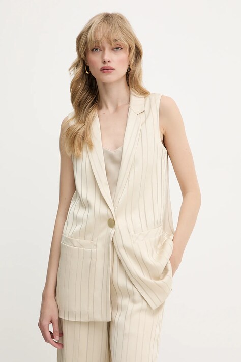 Armani Exchange sacou culoarea bej, un singur rând de nasturi, XW000481 AF12744