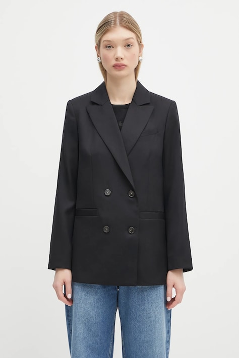 A.P.C. wool blazer veste lucy black color smooth WOAPO.F03212