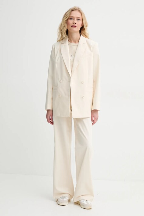 A.P.C. двобортний піджак жіночий бавовняний veste lucy — SS25-KZD043, бежевий — фото 2