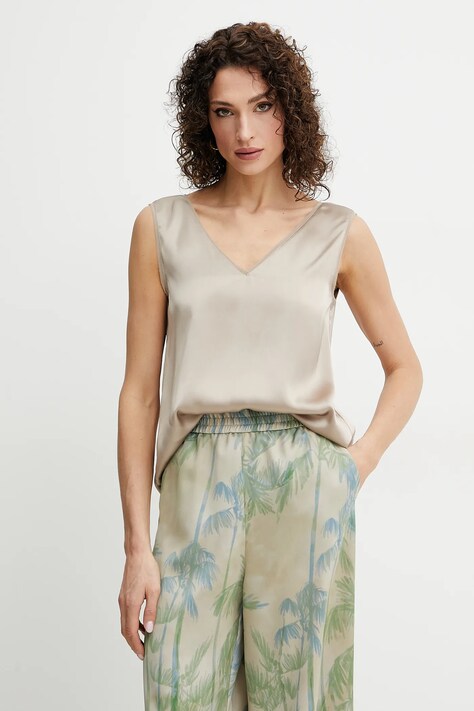 Marella bluză Emme by Marella femei, culoarea bej, uni, 2515161092200