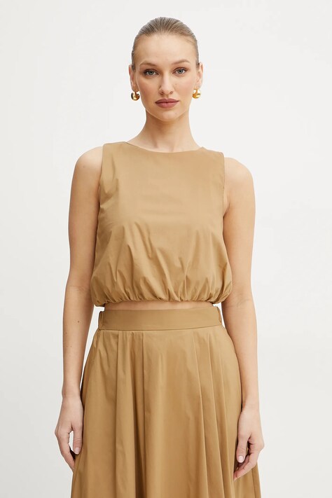 Marella bluză Emme by Marella femei, culoarea bej, uni, 2515161132200