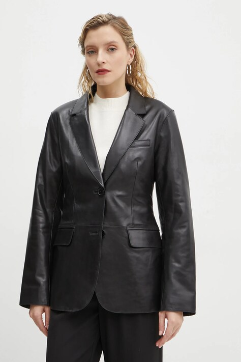 Stand Studio blazer in pelle Mina colore nero  66391-7850