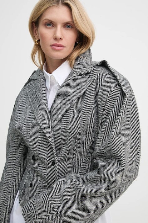 Μάλλινο σακάκι MMC STUDIO χρώμα: γκρι, SEKA