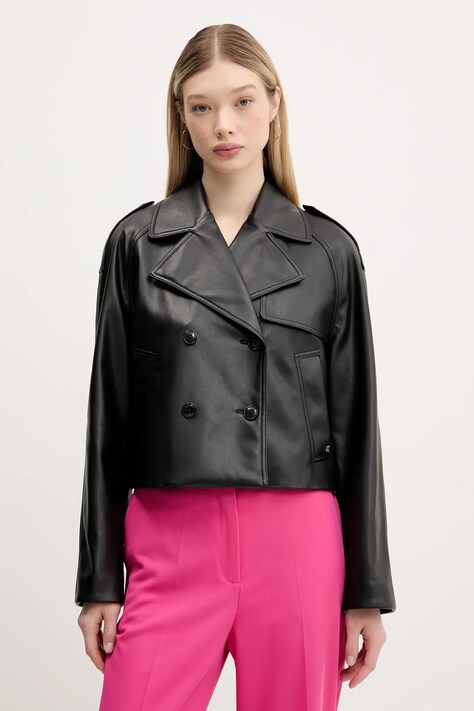 HUGO geacă culoarea negru, de tranzitie, oversize, 50536434