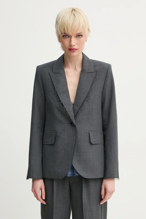 Пиджак ZADIG&VOLTAIRE цвет серый однобортный однотонный WWBL01923