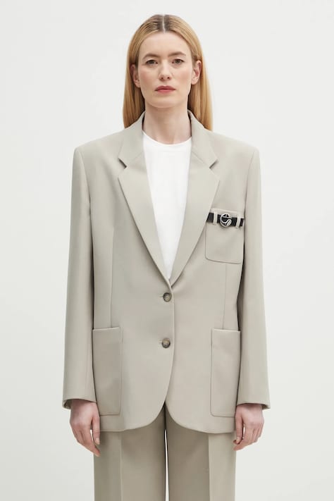 Coperni marynarka Belted Pocket Tailored kolor beżowy oversize gładka COPV69F3004