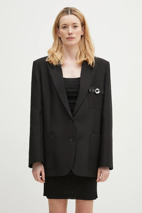 Coperni marynarka Belted Pocket Tailored kolor czarny oversize gładka COPV69F3004