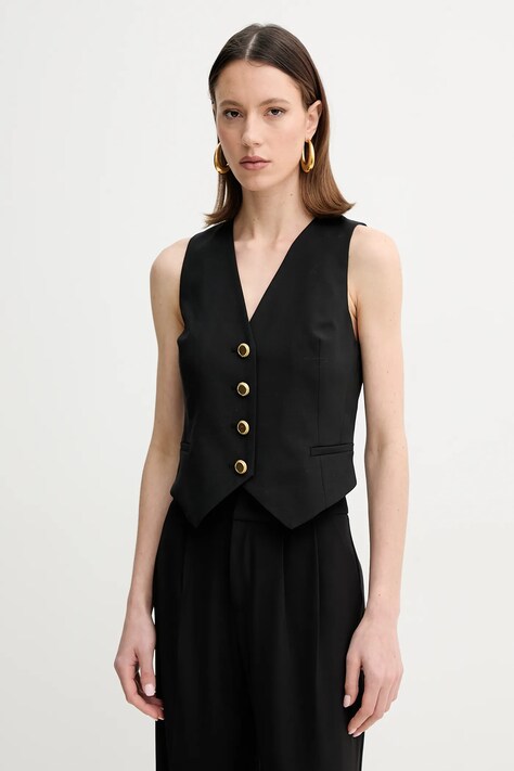 Marciano Guess vestă din amestec de lână IRINA culoarea negru, un singur rand de nasturi, 5GGN06 7294A