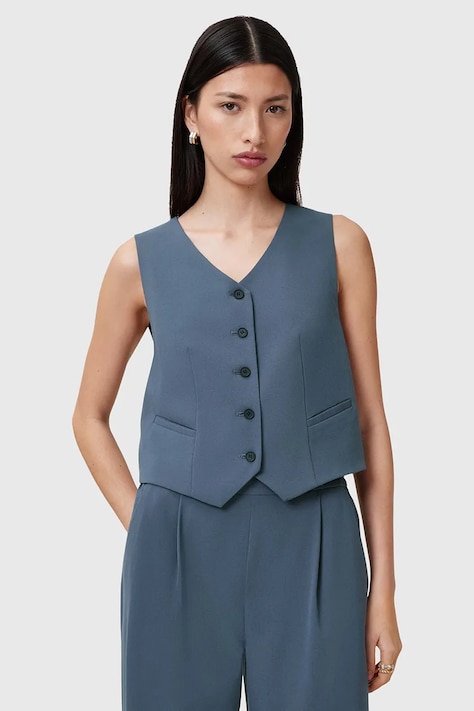 AllSaints mellény ALEIDA egysoros gombolású, W005QC