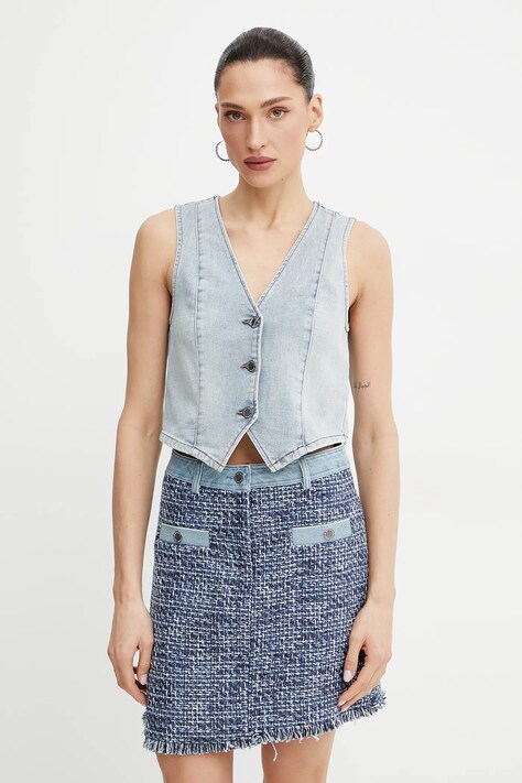 Morgan vesta jeans CFLA un singur rand de nasturi, CFLA