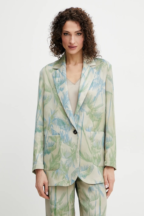 MAX&Co. marynarka kolor zielony jednorzędowa wzorzysta 2516041043200