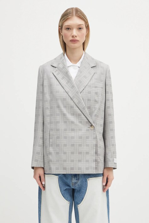 Kenzo wool blazer gray color patterned FF52VE2589JW.93
