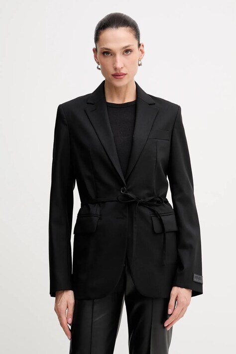 Kenzo geaca de lana culoarea negru, un singur rand de nasturi, FF52VE2619RA.99