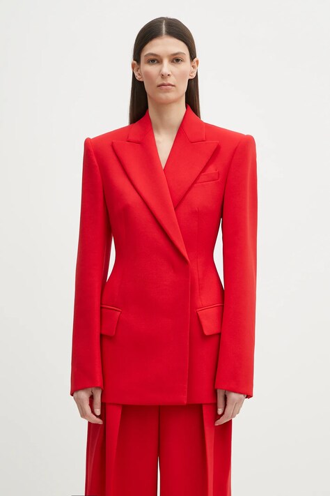 Sportmax sacou de lână Arco culoarea rosu, cu doua randuri de nasturi, uni, 2512041061600