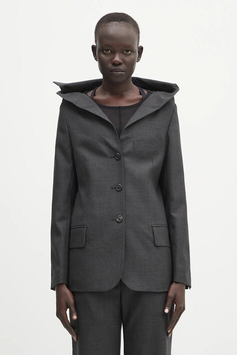 Our Legacy marynarka wełniana Kaonashi Blazer kolor czarny jednorzędowa gładka W2250KP