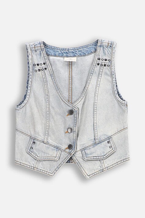 Otroški telovnik Coccodrillo siva barva, JEANS COLLECTION GIRL