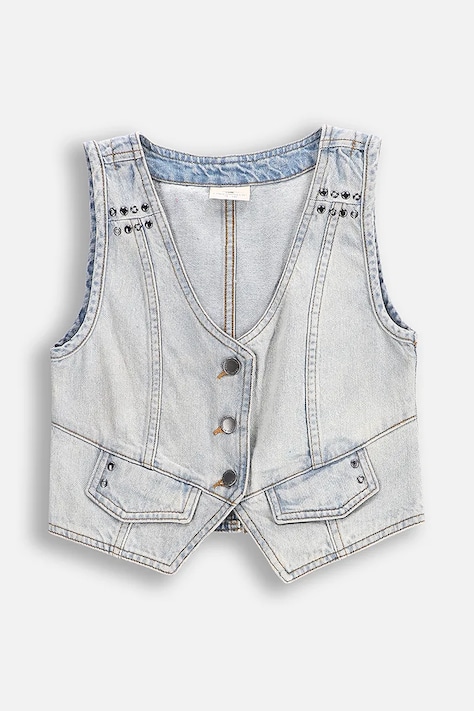 Coccodrillo kamizelka dziecięca kolor szary JEANS COLLECTION GIRL