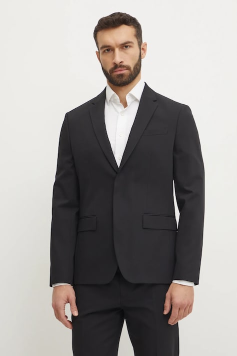 Calvin Klein marynarka wełniana kolor czarny K10K114345