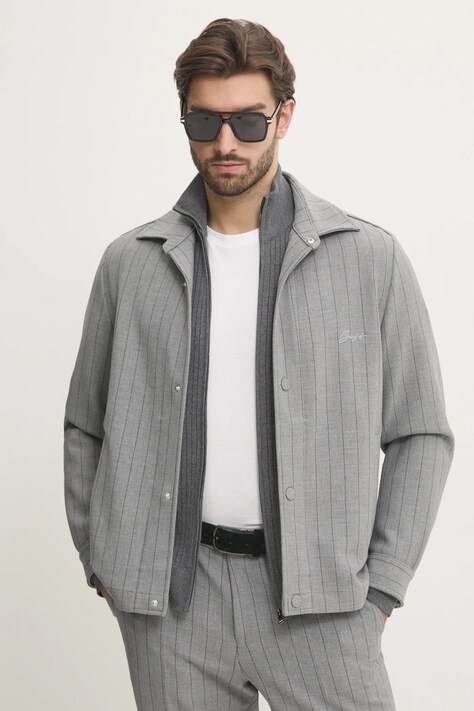BOSS geaca barbati, culoarea gri, de tranzitie, 50534987