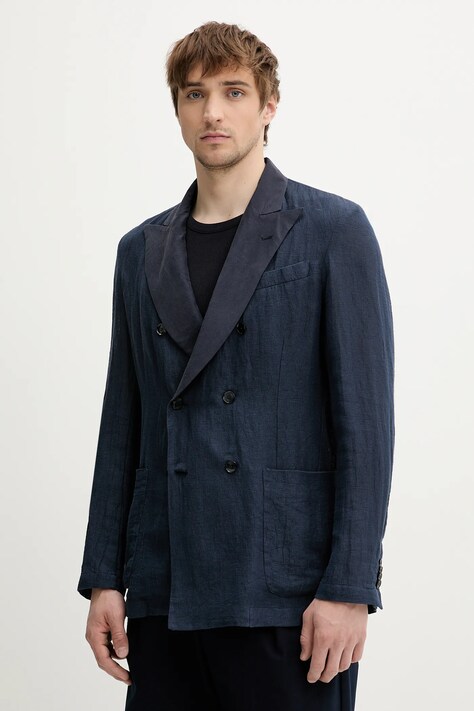 BARENA VENEZIA len blézer Camicia Mola sötétkék, GIU5056.3144