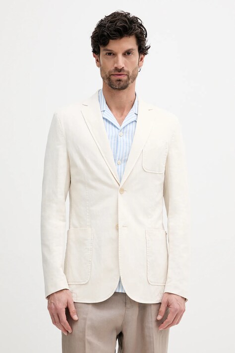 Guess blézer vászonkeverékből TYRON bézs, M5GN09 WH782
