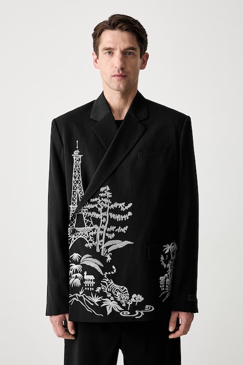 Kenzo Men's suit coat with wool blend black FF55VE1429RI.99