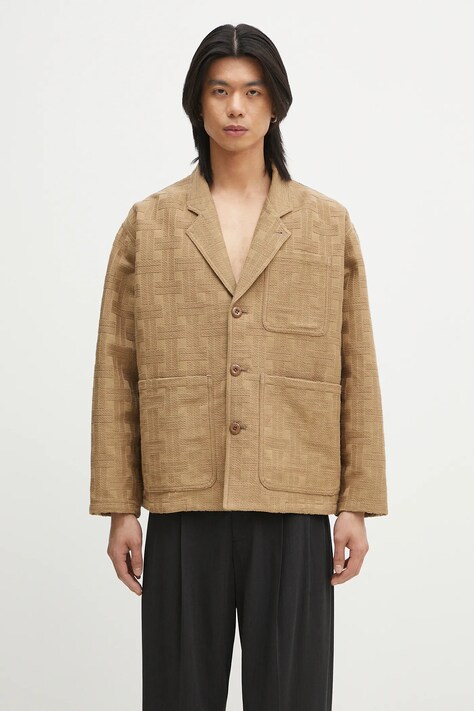 Kenzo blazer din amestec de in bărbați, culoarea verde, FF55VE2329JH.10