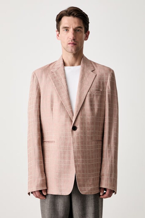 Our Legacy Unconstructed Shinjuku Blazer однобортный пиджак из льна для мужчин бежевый M2250UH