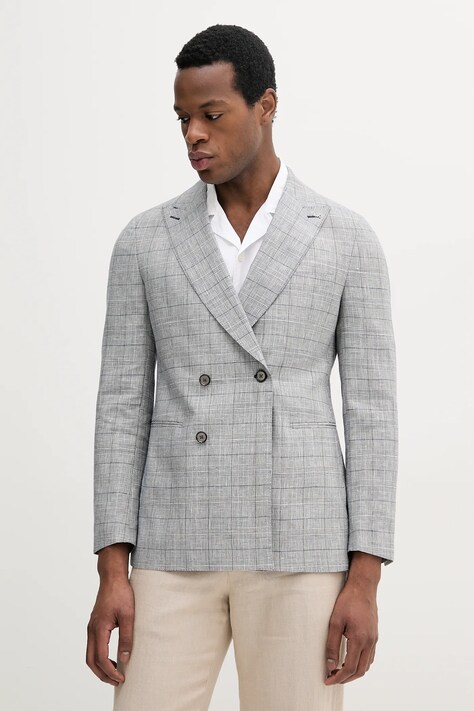 Michael Kors sacou din lână bărbați, culoarea gri, MK0SB01077
