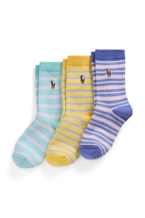 Дитячі шкарпетки Polo Ralph Lauren 3-pack колір жовтий 443969091001