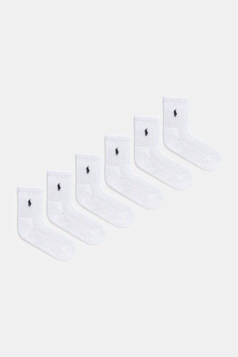 Otroške nogavice Polo Ralph Lauren 6-pack bela barva, 442974056001