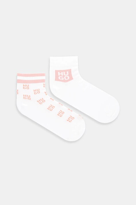Ponožky HUGO 2-pack dámské, bílá barva, 50530501
