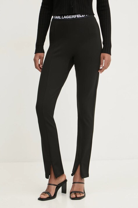 Legíny Karl Lagerfeld Jeans dámské, černá barva, hladké, A1W10060
