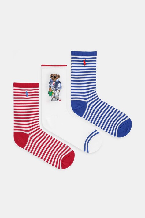 Čarape Polo Ralph Lauren 3-pack za žene, boja: bijela, 455972027