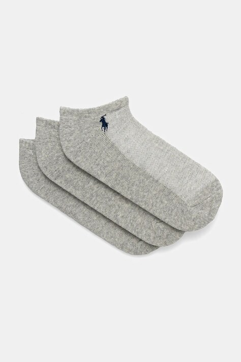 Ponožky Polo Ralph Lauren 3-pack dámské, šedá barva, 455972885