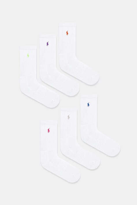 Ponožky Polo Ralph Lauren 6-pack dámské, bílá barva, 455972889