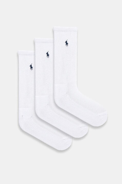 Polo Ralph Lauren șosete 3-pack femei, culoarea alb, 455918021
