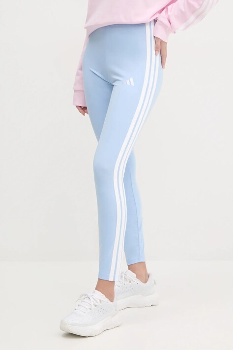 Legíny adidas Essentials dámské, modrá barva, s aplikací, JE0070