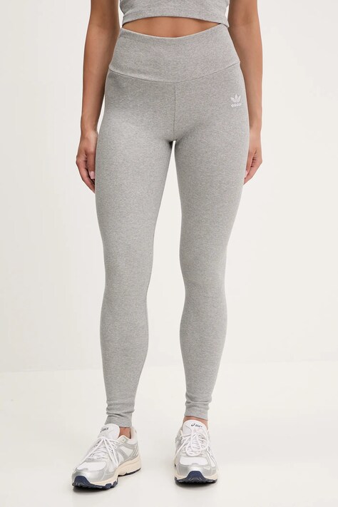 adidas Originals leggings Essential culoarea gri, uni, IY9646