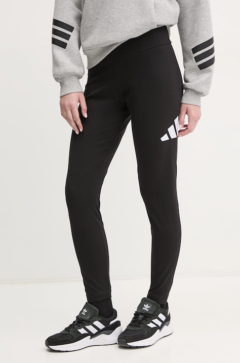 Legíny adidas Essentials dámské, černá barva, s potiskem, JH1182